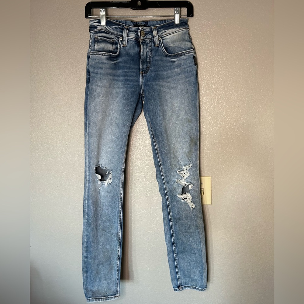 Silver Jeans Distressed Boyfriend Jeans Grunge Skater Casual Sz 25x29